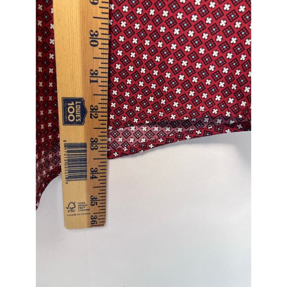 Cinch Men's XL Red Geometric Print Short Sleeve Western Cowboy Vacation Shirt - Picture 5 of 8